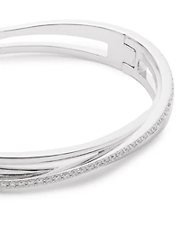 Pavé Crisscross Bangle Bracelet in Sterling Silver