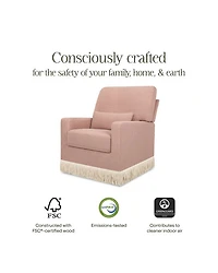 Crawford Pillowback Comfort Swivel Glider - Bouclé with Tassel Fringe