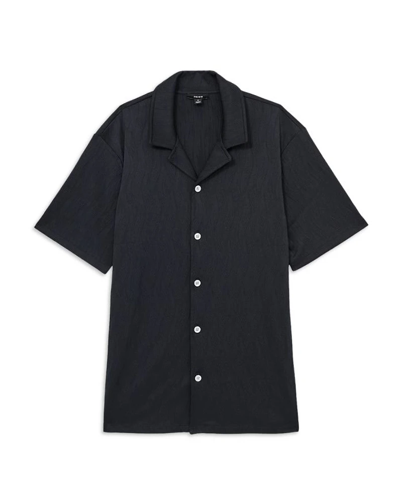 Alvar Wave Jacquard Cuban Shirt