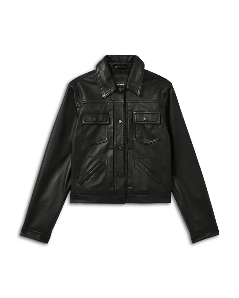 Ely Leather Trucker Jacket