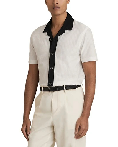 Aster Textured Colorblock Cuban Shirt