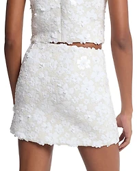 Floral Sequin Miniskirt