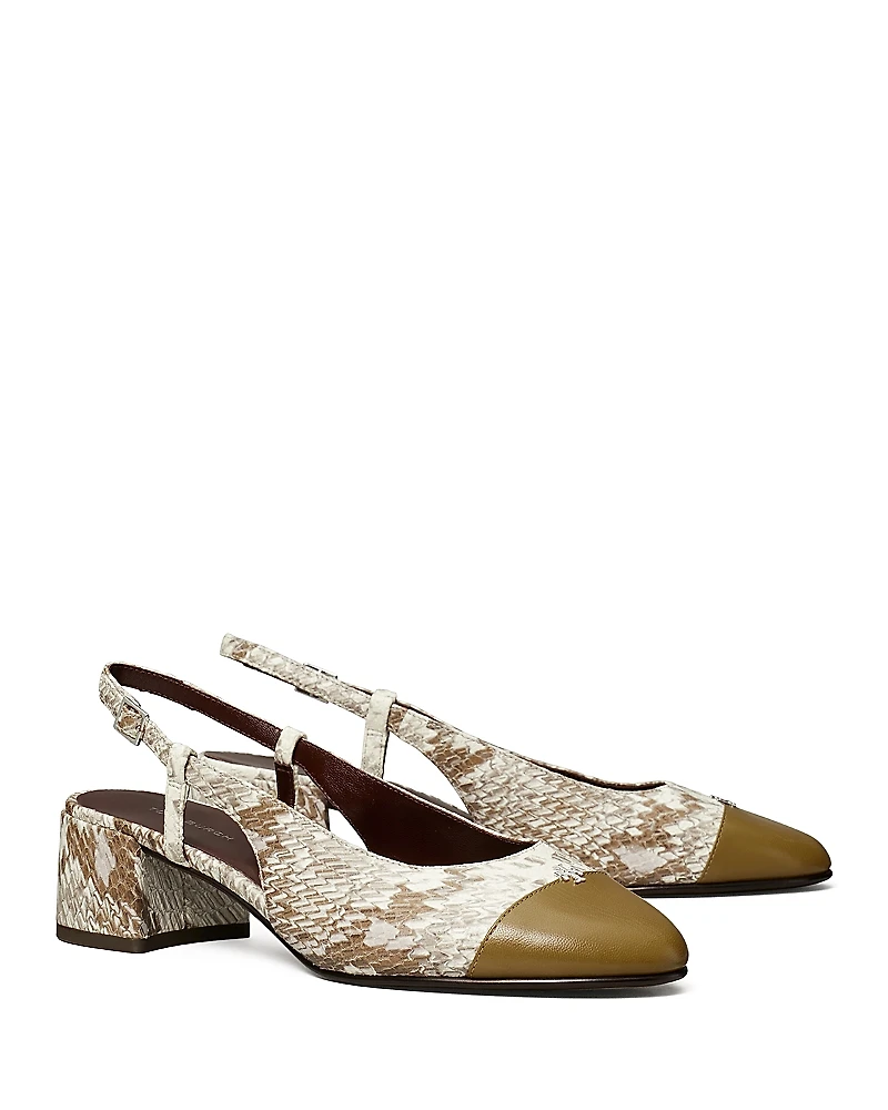 Tory Burch Women's Cap Toe Slingback Pumps