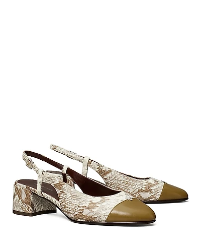 Tory Burch Women's Cap Toe Slingback Pumps