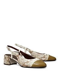 Tory Burch Women's Cap Toe Slingback Pumps