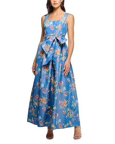 Shoshanna Floral Tie Waist Maxi Dress