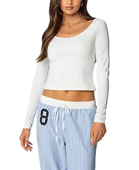 Edikted Millicent Wide Scoop Neck Top