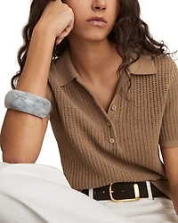 Open Stitch Polo Top