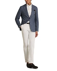 Textured Notch Lapel Slim Fit Blazer