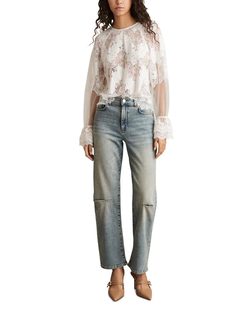 Mahni High Rise Barrel Leg Jeans Light Blue