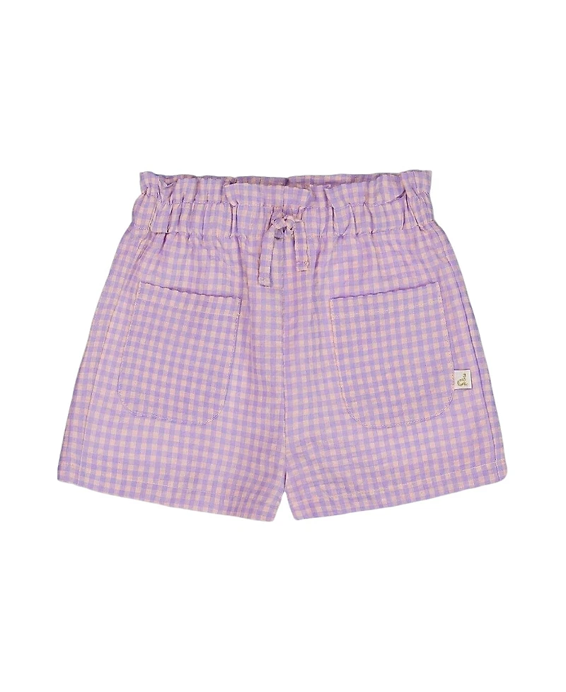 Deux par Deux Girls' Printed Gingham Short - Baby
