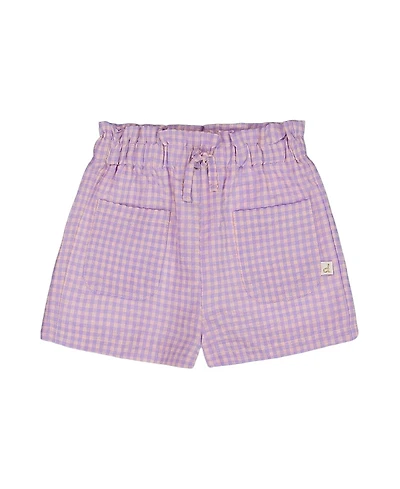 Deux par Deux Girls' Printed Gingham Short - Baby