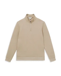 Ribbed Funnel Neck Half Zip Shirt