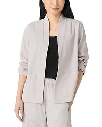 Eileen Fisher Linen High Collar Jacket