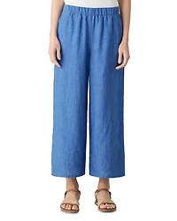 Washed Linen Délavé Wide Leg Pants