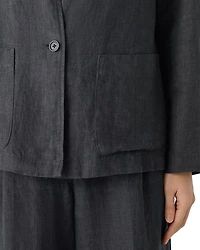 Washed Linen Délavé High Collar Jacket