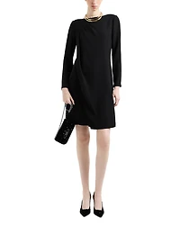 Pleated Shoulder Techno Candy Sheath Dress