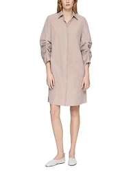 Ruched Sleeve Shirt Dress