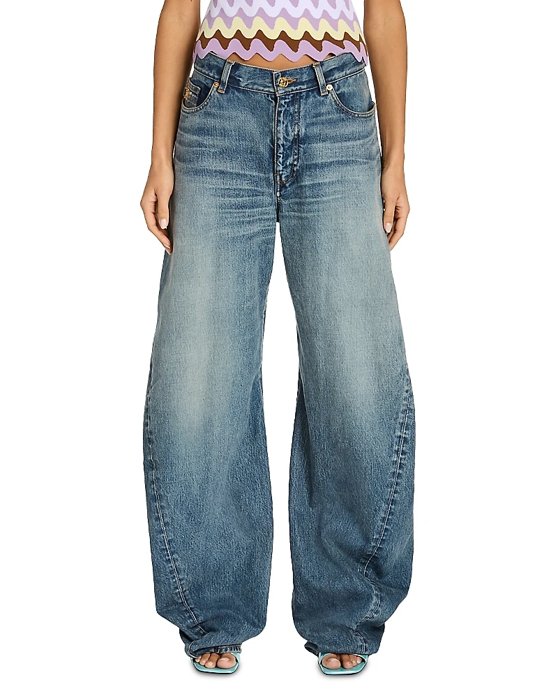 Versace Washed 2000s High Rise Barrel Jeans