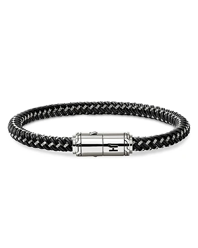 John Hardy Men's Sterling Silver Woven Rubber Bracelet