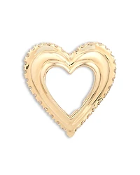 Adina Reyter 9K Yellow Gold Diamond Groovy Heart Big Bead Pendant