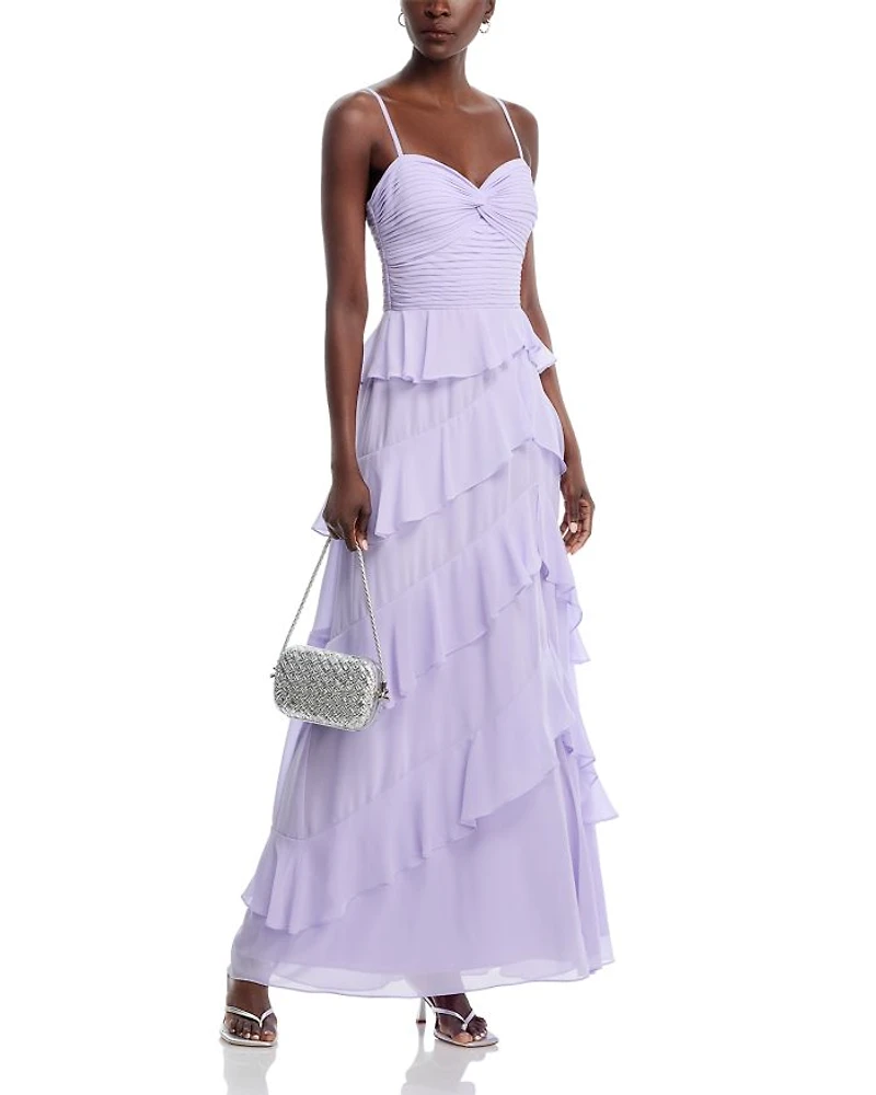 Chiffon Tiered Ruffled Dress - Exclusive