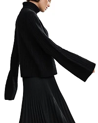 Nell Wool-Blend Cable Turtleneck Sweater