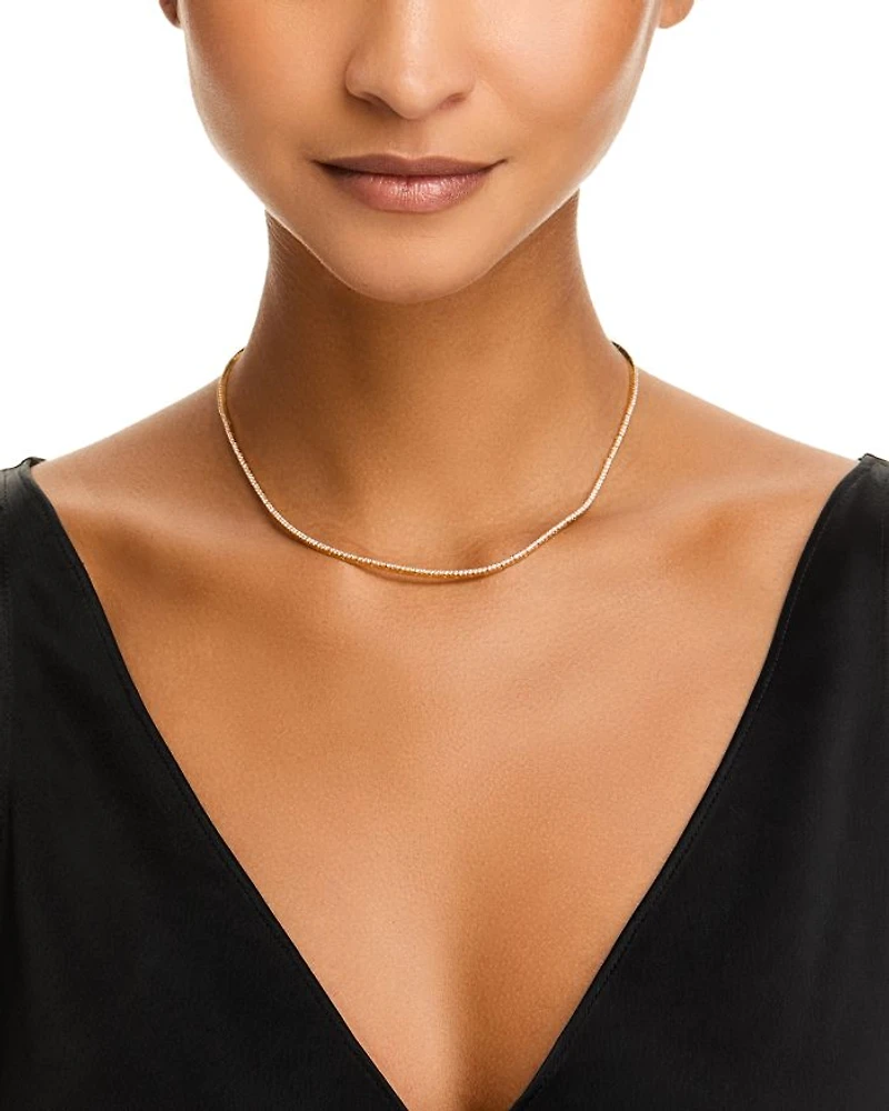 Diamond Tennis Necklace in 14K Yellow Gold, 2.4 tcw