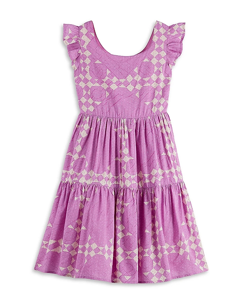 Scotch & Soda Girls' Ruffle Sleeve Printed Dress - Little Kid, Big Kid