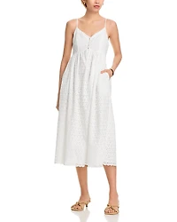 Aqua Eyelet V-Neck Dress - Exclusive