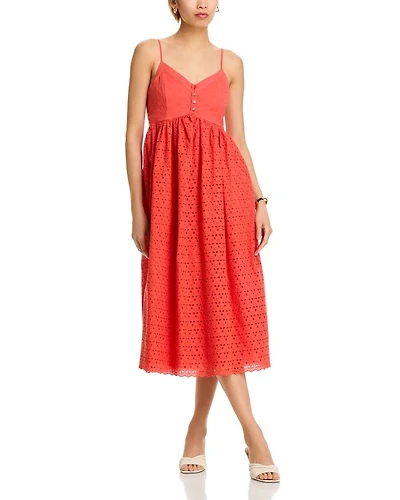 Eyelet V-Neck Dress - Exclusive