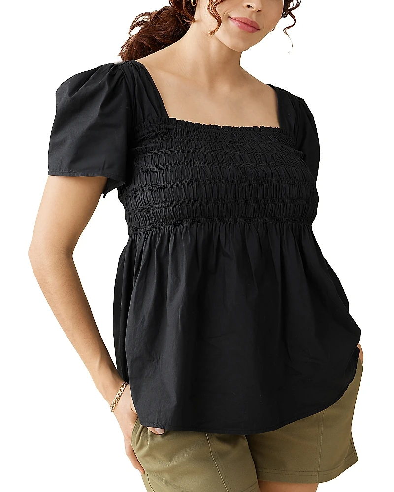 Ingrid & Isabel Short Sleeve Smocked Top