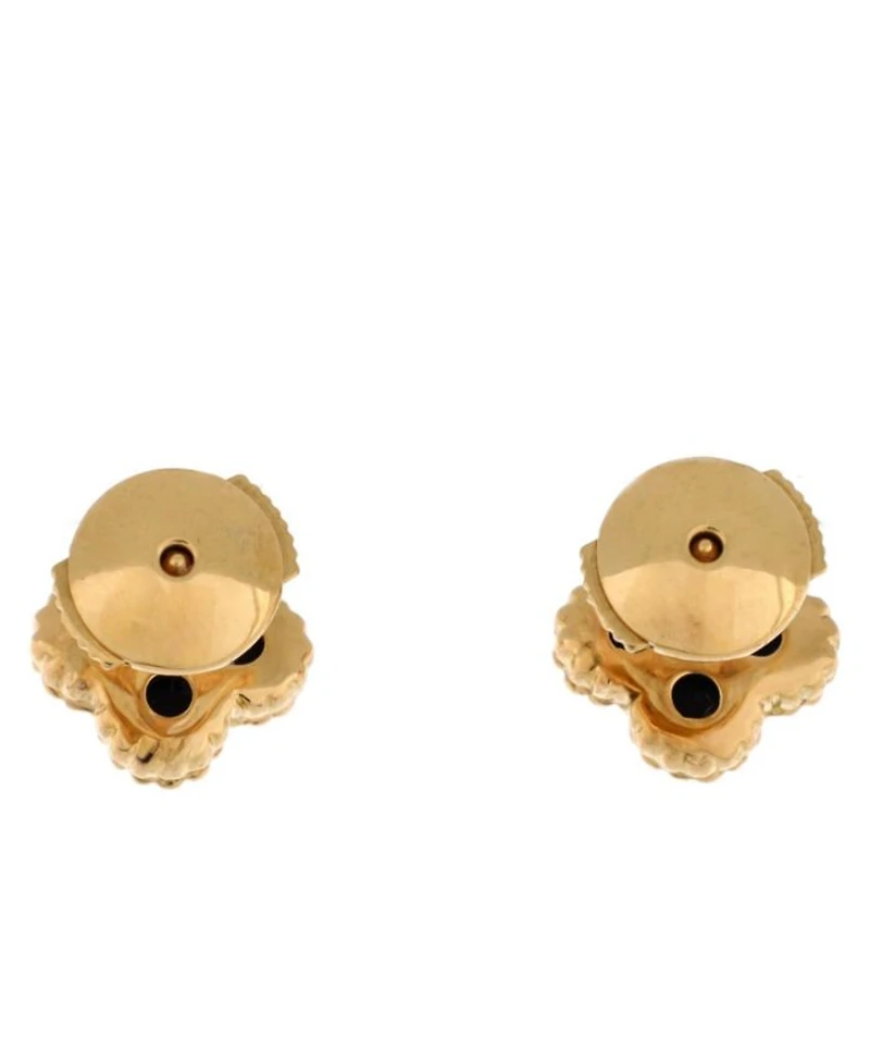 Sweet Alhambra Stud Earrings 18K Gold and Onyx