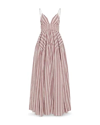 Striped V Neck Maxi Dress