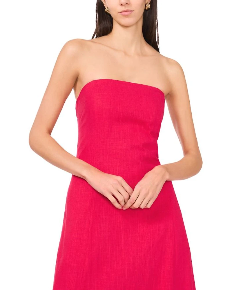 Strapless Smocking Panel Dress