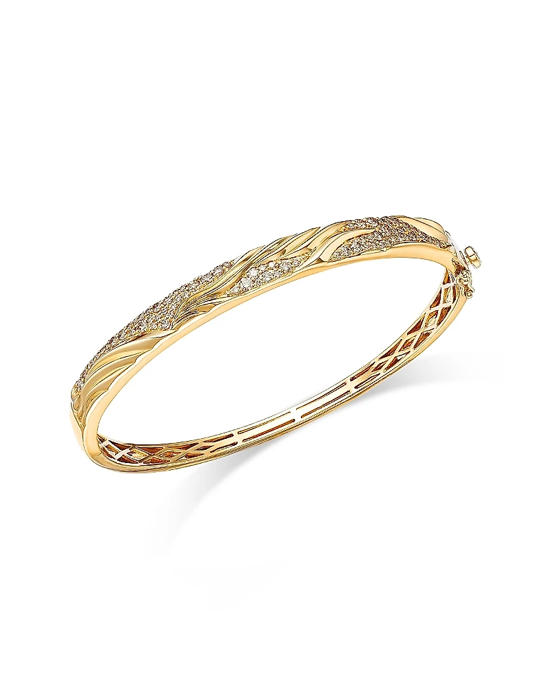 Bloomingdale's Fine Collection Diamond Textured Bangle Bracelet