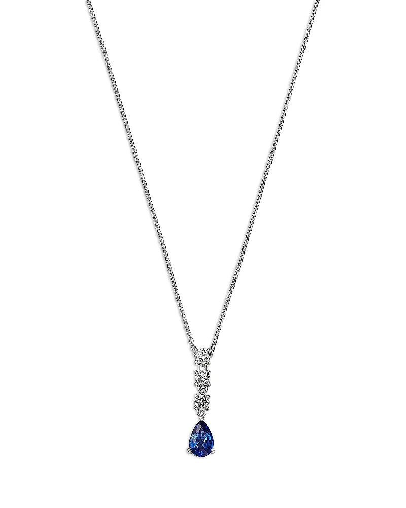 Bloomingdale's Fine Collection Sapphire & Diamond Linear Pendant Necklace