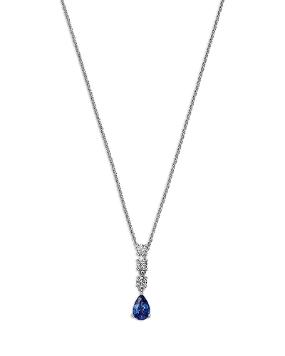Bloomingdale's Fine Collection Sapphire & Diamond Linear Pendant Necklace