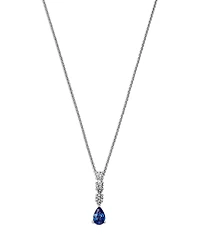 Bloomingdale's Fine Collection Sapphire & Diamond Linear Pendant Necklace