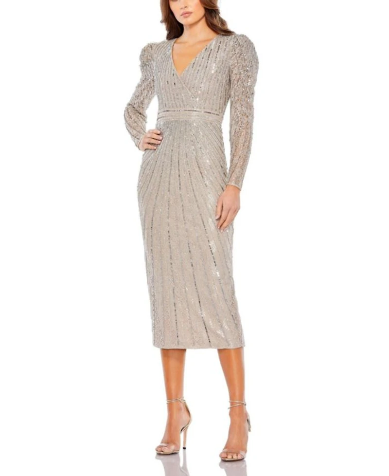 Beaded Lace Long Sleeve Dress