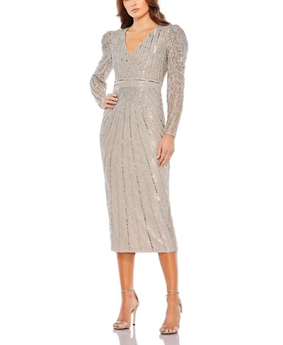 Beaded Lace Long Sleeve Dress