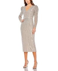 Beaded Lace Long Sleeve Dress