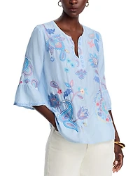 Silk Ruffle Sleeve Blouse