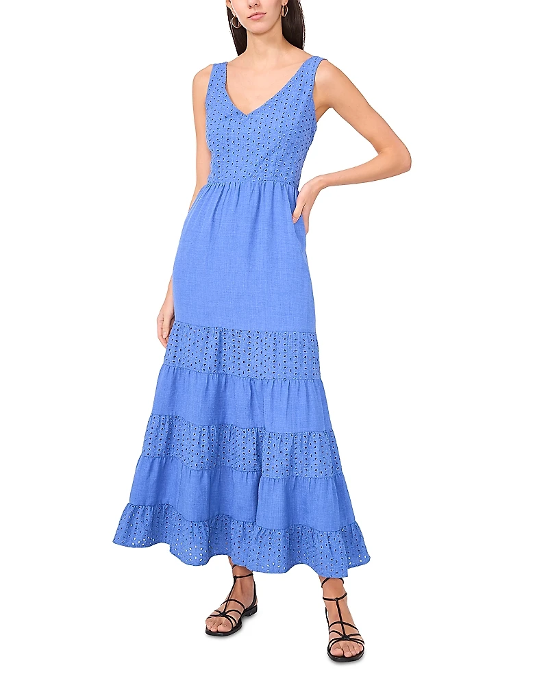 Vince Camuto Eyelet Tiered Maxi Dress