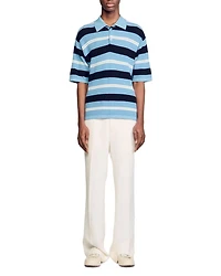 Stripy Knit Polo Shirt