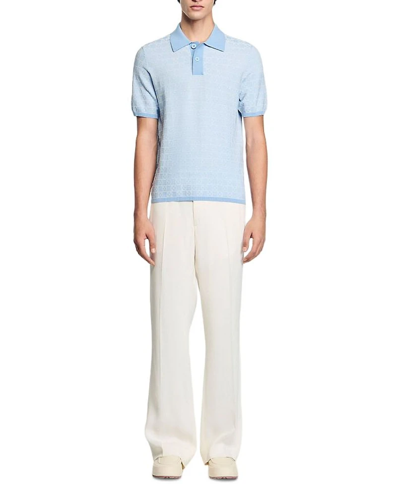 Square Cross Jacquard Polo Shirt