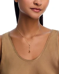 Citrine, Orange Sapphire & Diamond Pendant Necklace in 14K Yellow Gold, 18"