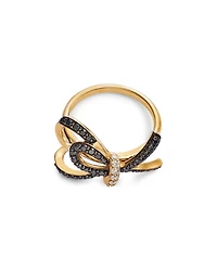 Black & White Diamond Ring in 14K Yellow Gold, 0.68 tcw