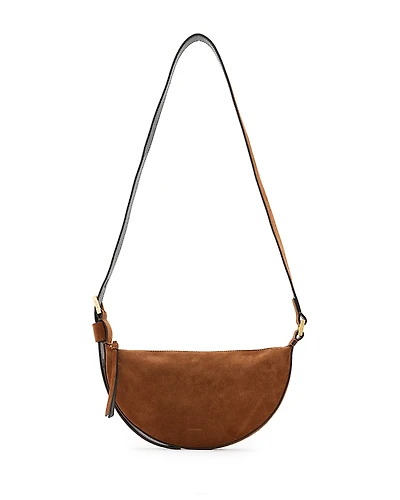 Allsaints Halfmoon Suede Crossbody Bag