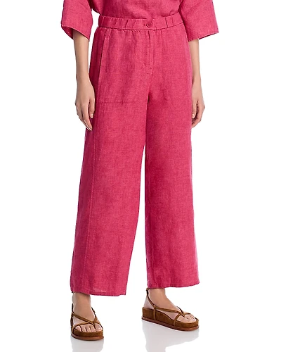 Eileen Fisher Linen Wide Ankle Pants